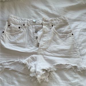 Zara White Jeans Shorts